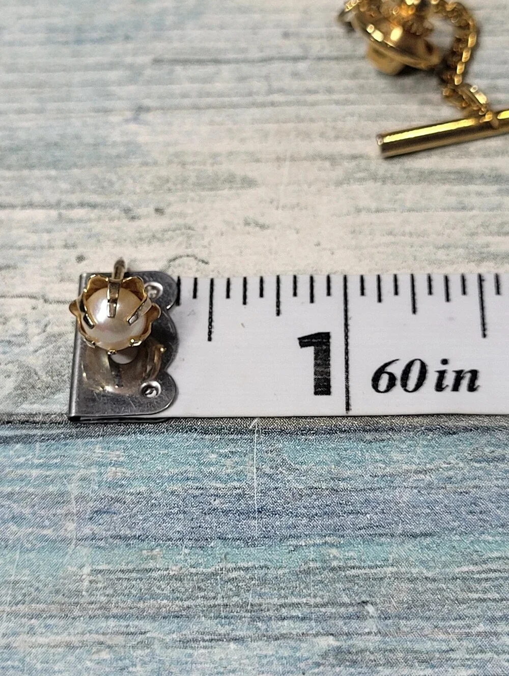 Gold Pearl  Lapel Pin